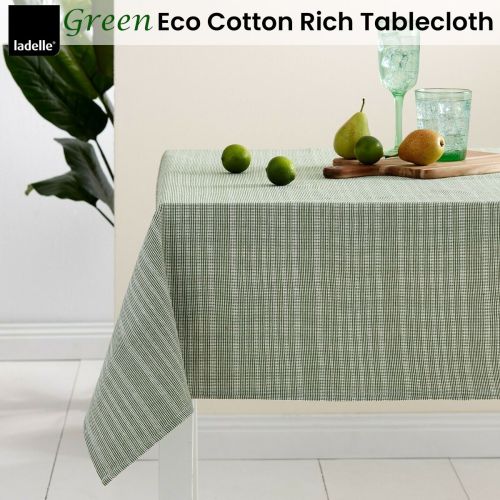 Green Eco Cotton Rich Tablecloth by Ladelle