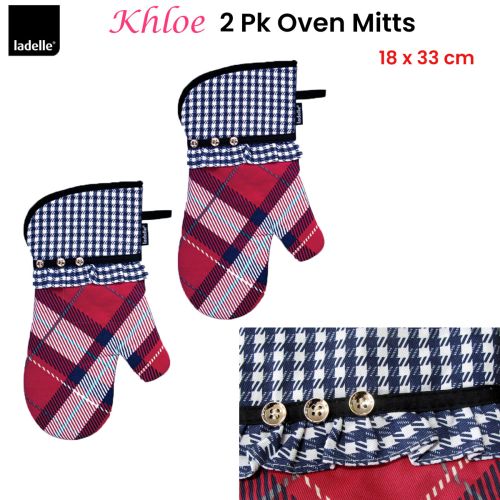 Khloe Multi Set of 2 Oven Mitts 18 x 33 cm by Ladelle