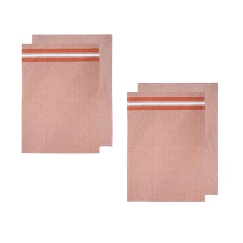 Culinary Terracotta Cotton Set of 4 Jumbo Kitchen Towels 60 x 80 cm by Ladelle