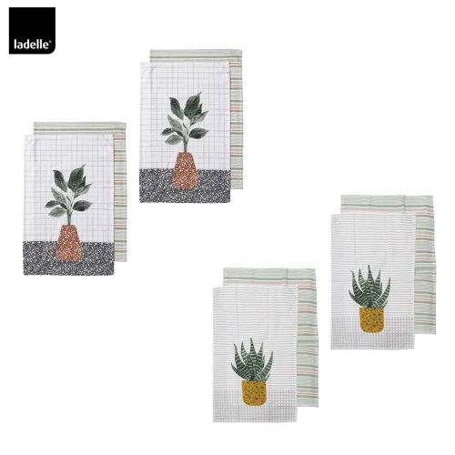 Revive Plants Set of 4 Cotton Kitchen Towels 45 x 70 cm by Ladelle
