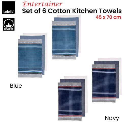 Entertainer Set of 6 Cotton Kitchen Towels 45 x 70 cm by Ladelle