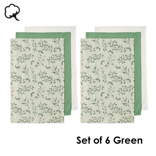 Grown Ivy Set of 6 Cotton Kitchen Towels 45 x 70 cm by Ladelle