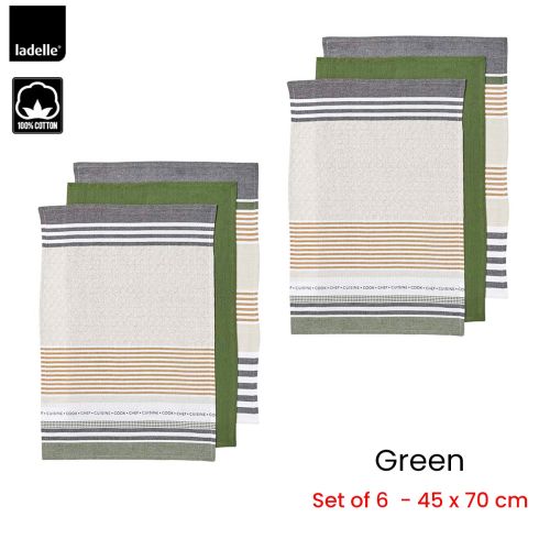 Intrinsic Set of 6 Cotton Kitchen Towels 45 x 70 cm by Ladelle