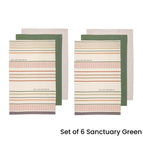 Set of 6 Sanctuary Cotton Kitchen Tea Towels 50 x 70 cm by Ladelle