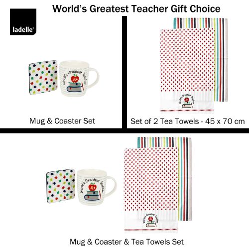 World's Greatest Teacher Mug or Tea Towels Gift Choice by Ladelle