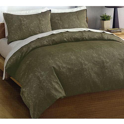 Leaves Jacquard Olive (Mint) Quilt Cover Set by Deco