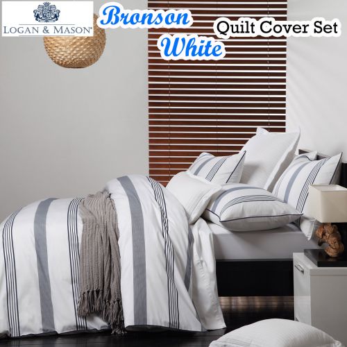 Bronson White Quilt Cover Set by Logan & Mason
