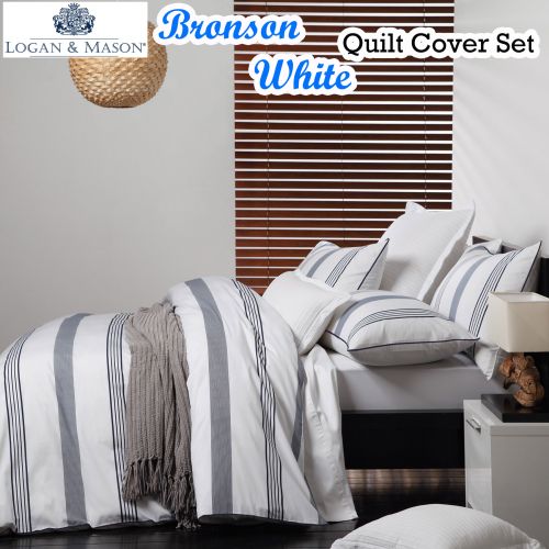 Bronson White Quilt Cover Set by Logan & Mason