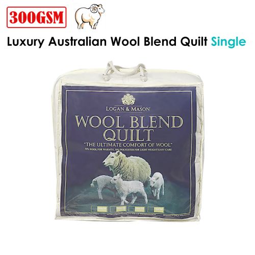 300GSM Luxury Australian Wool Blend Quilt Single Size