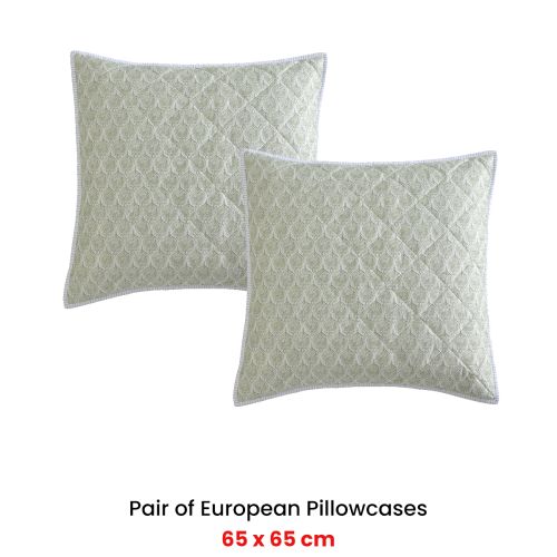 Pair of Shelby Sage European Pillowcases by Logan and Mason