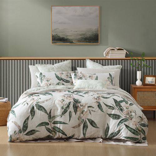 250TC Leeton Eucalyptus Cotton Sateen Quilt Cover Set by Logan and Mason