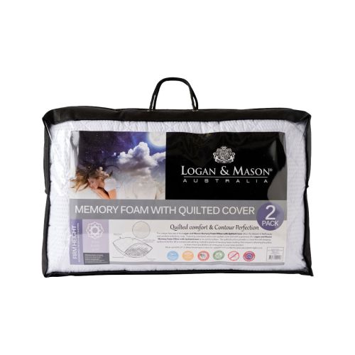 Pack of 2 Memory Foam Standard Pillow 46 x 71 cm by Logan and Mason