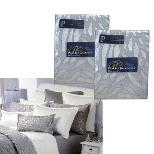 Pair of Reflections Silver Standard Pillowcases 48 x 74cm by Logan & Mason
