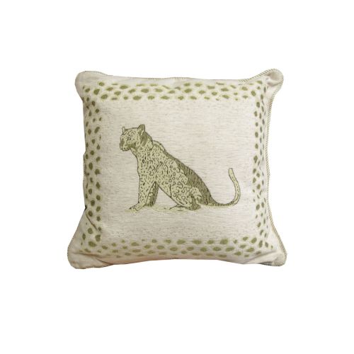 Leopard Natural Tapestry Square Cushion 45x45cm by J.elliot