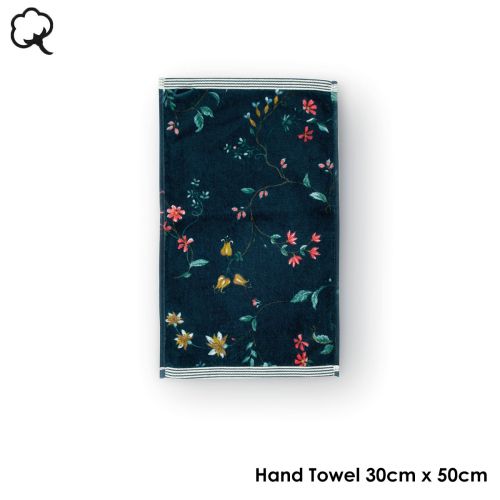 Les Fleurs Dark Blue Towel or Wash Mitt by PIP Studio