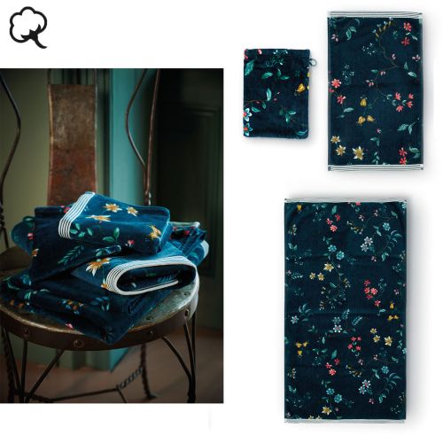 Les Fleurs Dark Blue Towel or Wash Mitt by PIP Studio