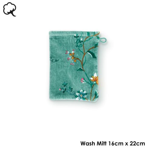 Les Fleurs Green Towel or Wash Mitt by PIP Studio