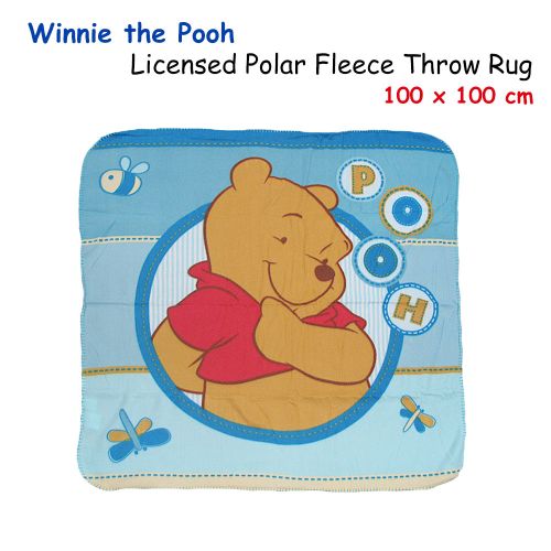 Licensed Kids Cartoon Polar Fleece Throw Rug Winnie the Pooh 100 x 100 cm by Caprice