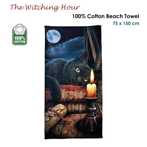 The Witching Hour Cotton Beach Towel 75 x 150 cm by Lisa Parker Collection