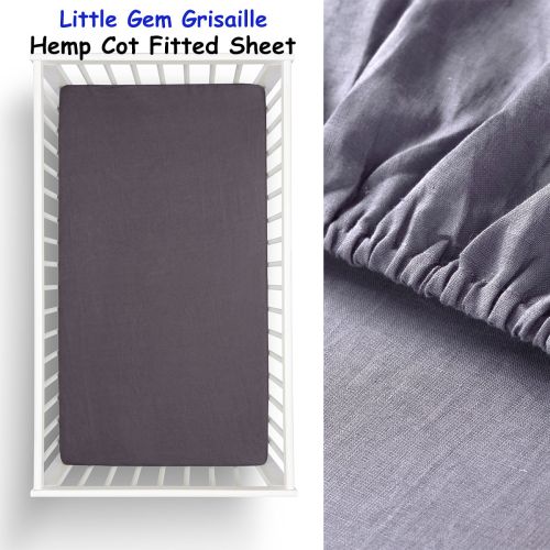 1 Pc Grisaille Hemp Cot Fitted Sheet by Little Gem