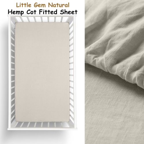 1 Pc Natural Hemp Cot Fitted Sheet by Little Gem