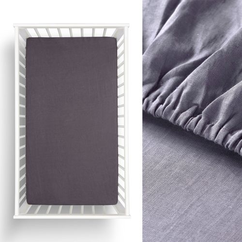 Twin Pack Grisaille Hemp Cot Fitted Sheet by Little Gem