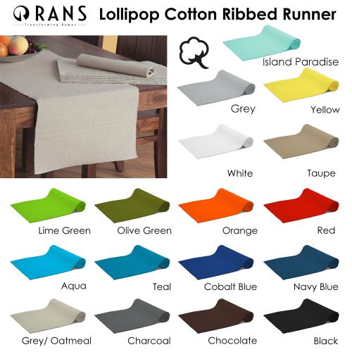 Lollipop Cotton Ribbed Table Runner 33 x 135 cm by Rans