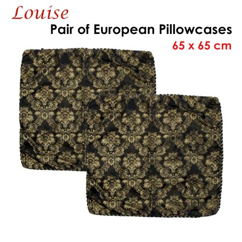 Pair of Louise Jacquard European Pillowcases 65 x 65 cm