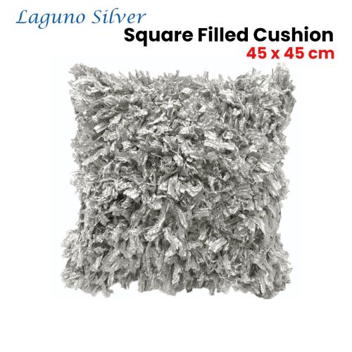 Lugano Silver Square Filled Cushion 45 x 45 cm