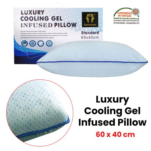 Luxury Cooling Gel Infused Standard Pillow 60 x 40 cm by Ramesses