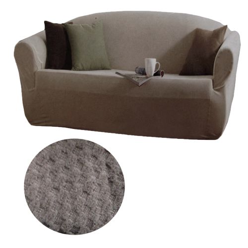 2 Seater Stretch Fit Couch Sofa Cover Taupe 147 x 185 cm by IDC Homewares