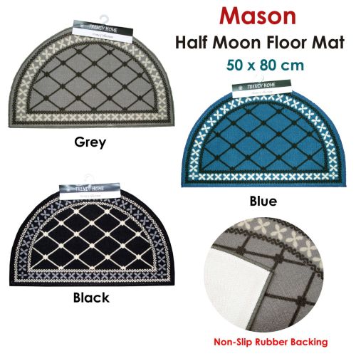 Mason Non Slip Half Moon Bath Mat 50 x 80cm