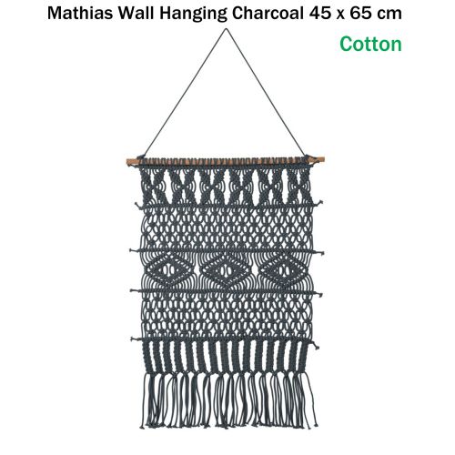 Mathias Wall Hanging Charcoal 45 x 65 cm by J.elliot