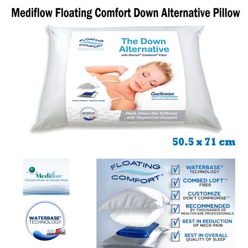 Mediflow Adjustable Floating Comfort Down Alternative Waterbase Pillow 50.5 x 71 cm by Mediflow