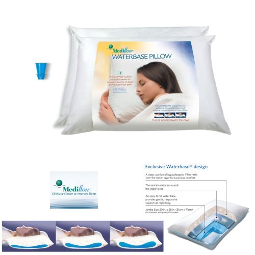 Twin Pack Adjustable Mediflow Waterbase Pillows 51 x 71 cm by Mediflow