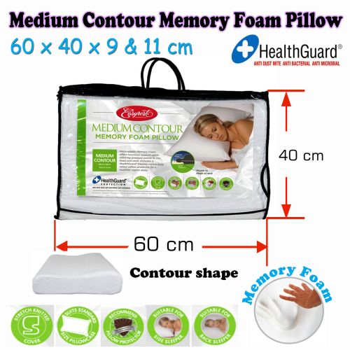 Medium Contour Memory Foam Pillow by Easyrest