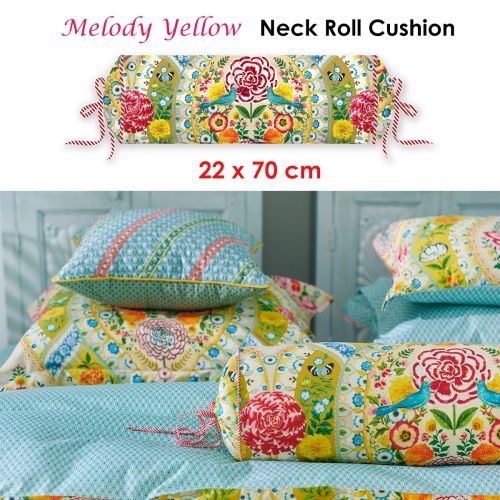 Melody Yellow Neck Roll Cushion 22x70 cm by PIP Studio