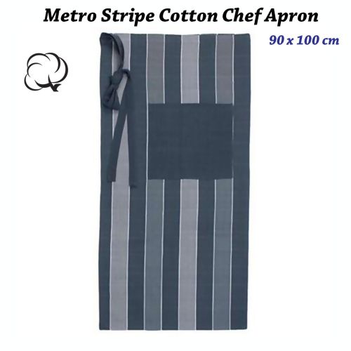 Metro Grey Stripe Cotton Chef Apron by IDC Homewares