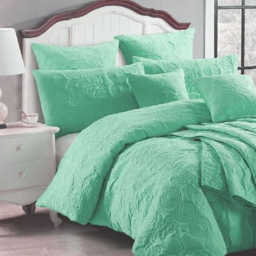 Marguerite Wave Green Luxury Quilt Cover Set by Georges Fine Linens