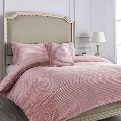 Stella Pink Ribbed Quilt Cover Set by Georges Fine Linens