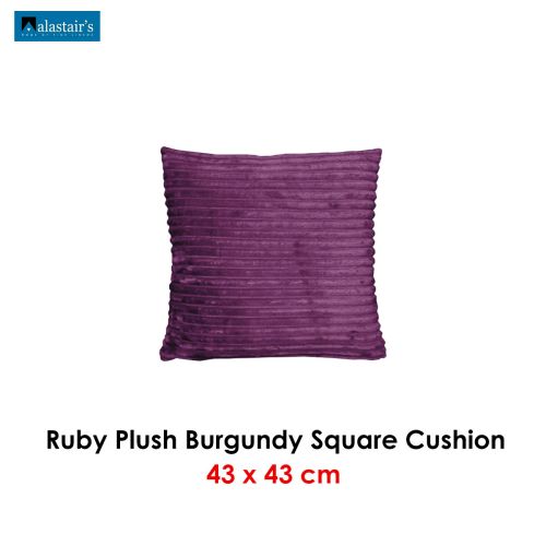 Ruby Burgundy Square Cushion by Alastairs