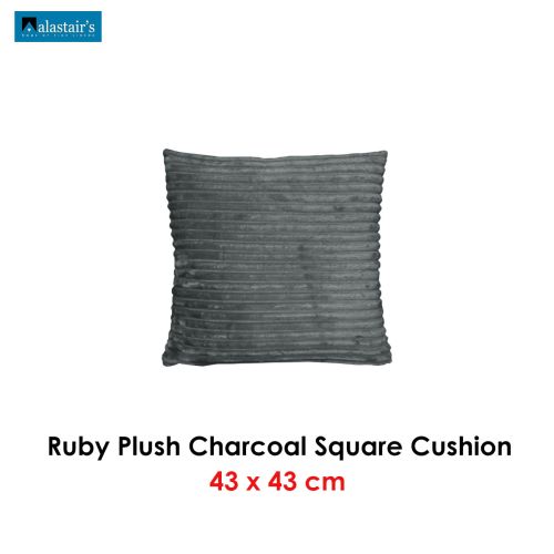 Ruby Charcoal Square Cushion by Alastairs