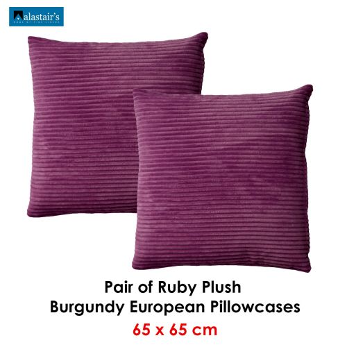 Ruby Burgundy Pair of European Pillowcases by Alastairs