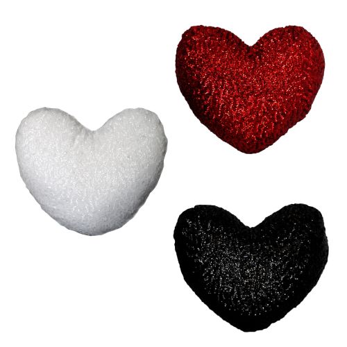 Sequined Heart Shape Filled Cushion 27.5 x 30 cm by Georges Fine Linens