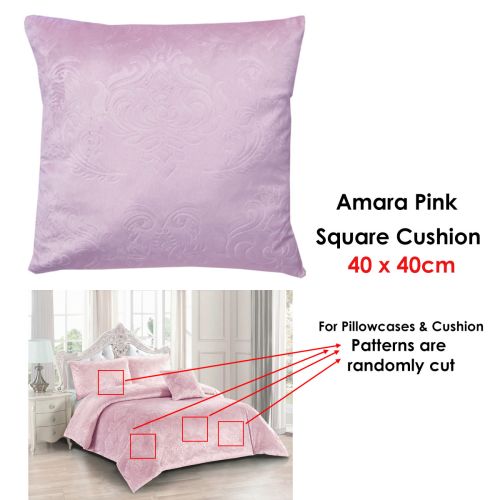 Amara Pink Square Filled Cushion by Georges Fine Linens