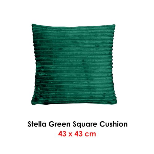 Stella Green Square Filled Cushion by Georges Fine Linens