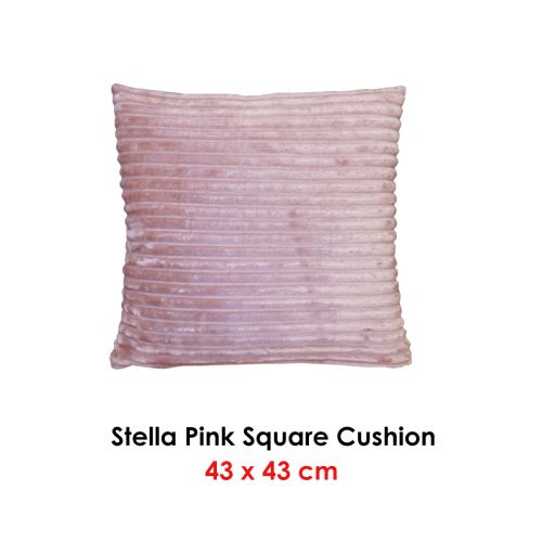 Stella Pink Square Filled Cushion by Georges Fine Linens