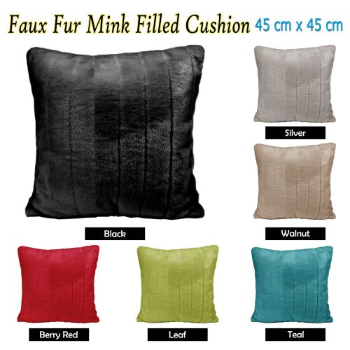 Faux Fur Mink Filled Cushion
