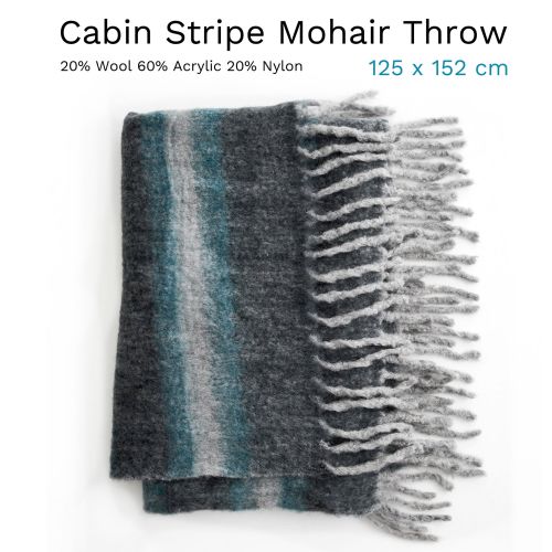 Cabin Mohair Throw Stripe 127 x 152 cm