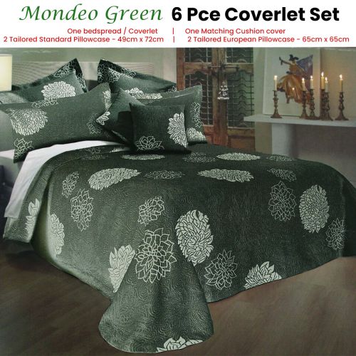 Mondeo Green 6 Pcs Coverlet Set by Bianca